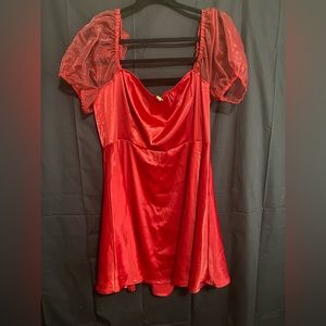 Dolls Kill Rose Puff Sleeve Dress